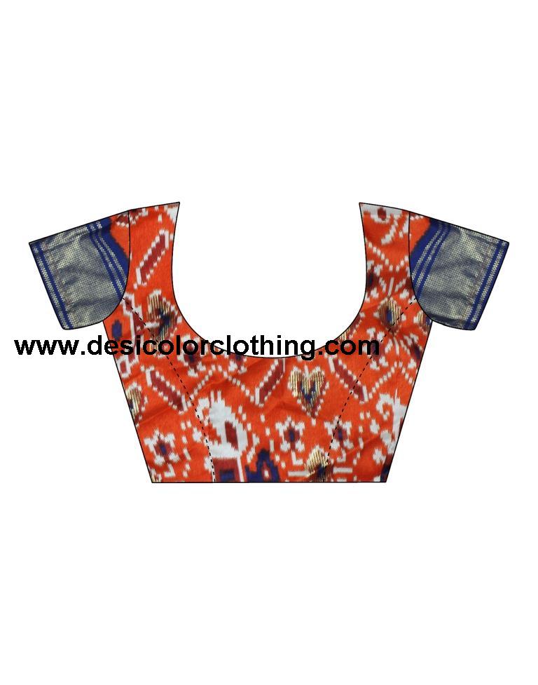 Rust Silk Printed Saree