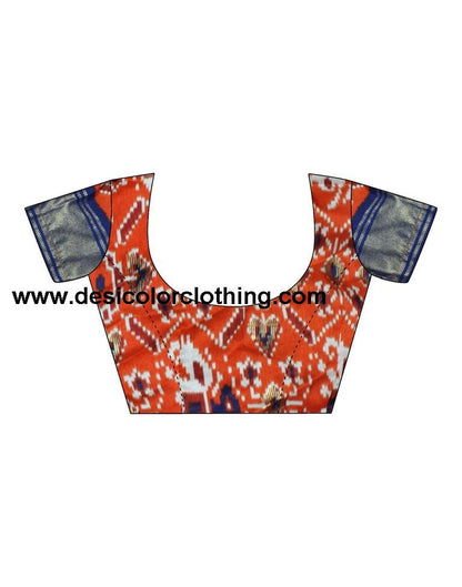Rust Silk Printed Saree