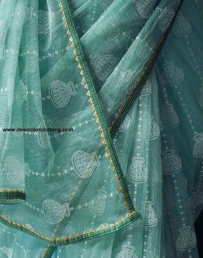 Blue Net Plain Saree