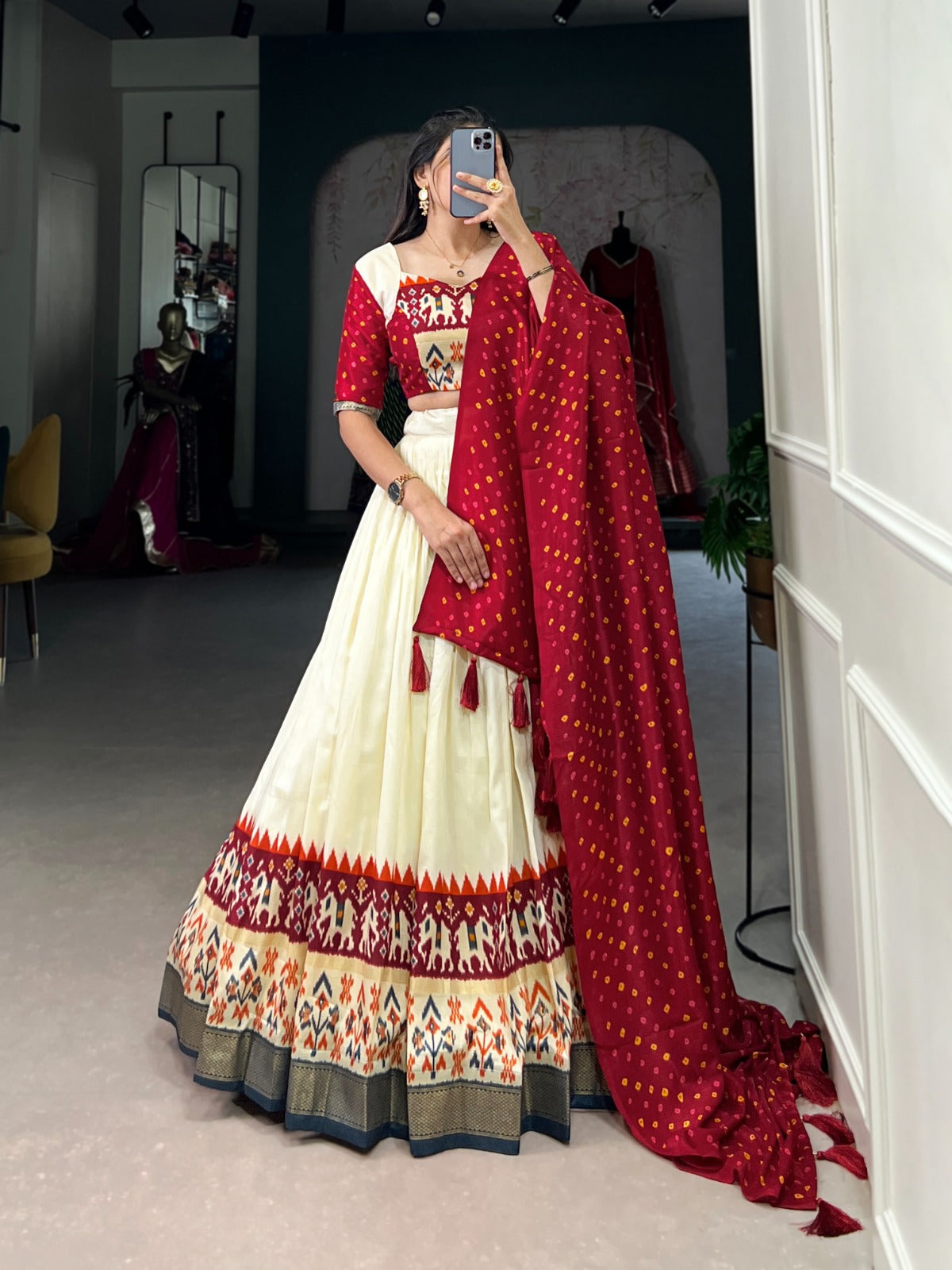 Product Image - Exquisite Printed Silk Lehenga Choli - Elevate Your Ethnic Wardrobe
