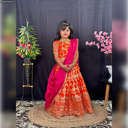 Product Image - Paithani Kids Lehenga – Pure Silk Fabric with Zari Weaving