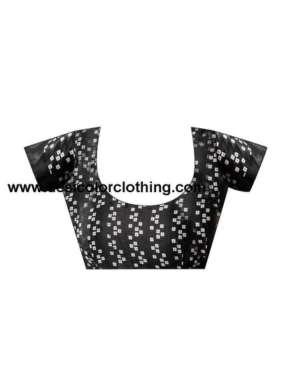 Black Silk Bandhani Saree