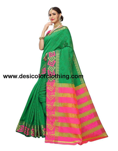 Green Banarasi Chanderi Saree