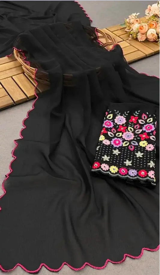 Product Image - Fancy georgette saree