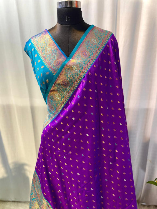 Product Image - Exquisite Pure Soft Paithani Silk Saree with Contrast Weaving Border