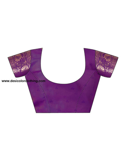 Dark Purple Jacquard Silk Saree