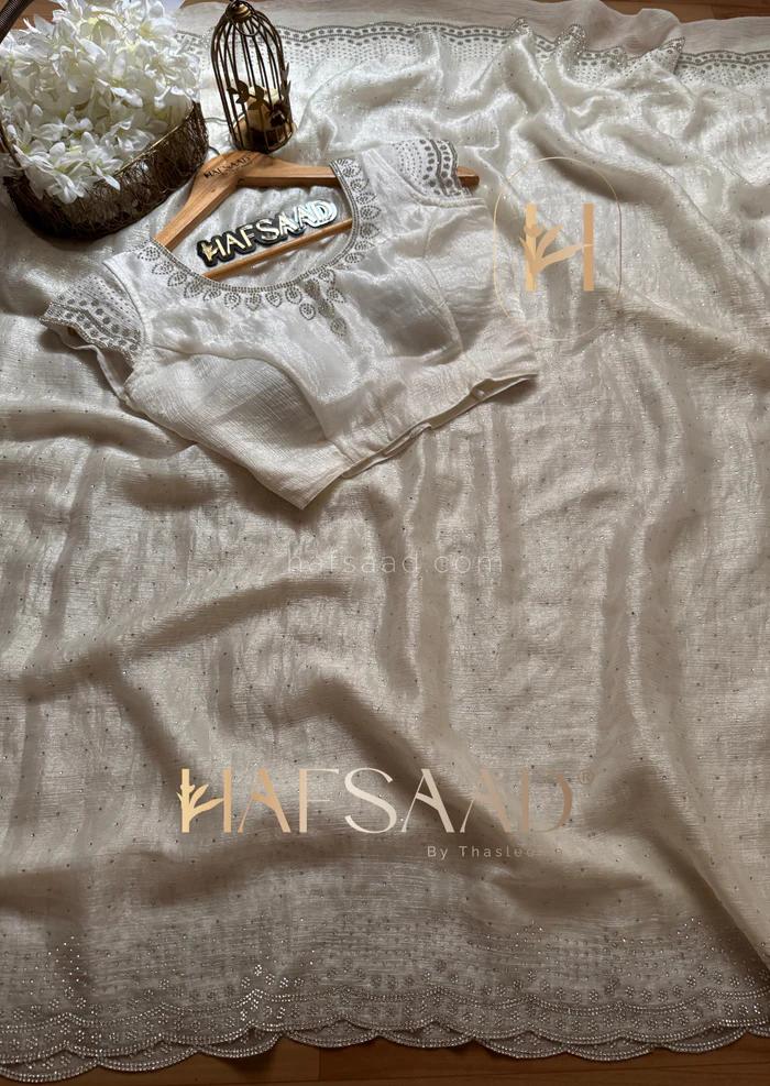 Product Image - Elegant Designer Zimichu Saree with Swarovski Embellishments