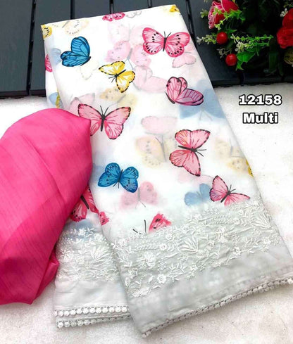 Isadora Chiffon Floral Digital Print with Embroidery - Restocked!