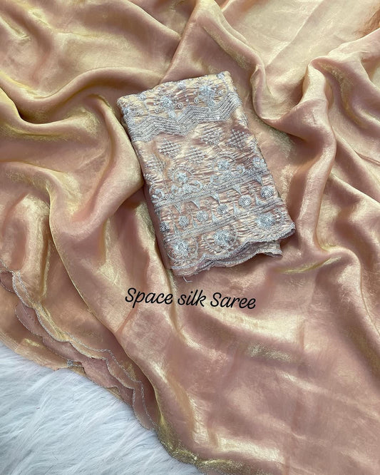 Product Image - Designer Silk Saree with Embroidery Work