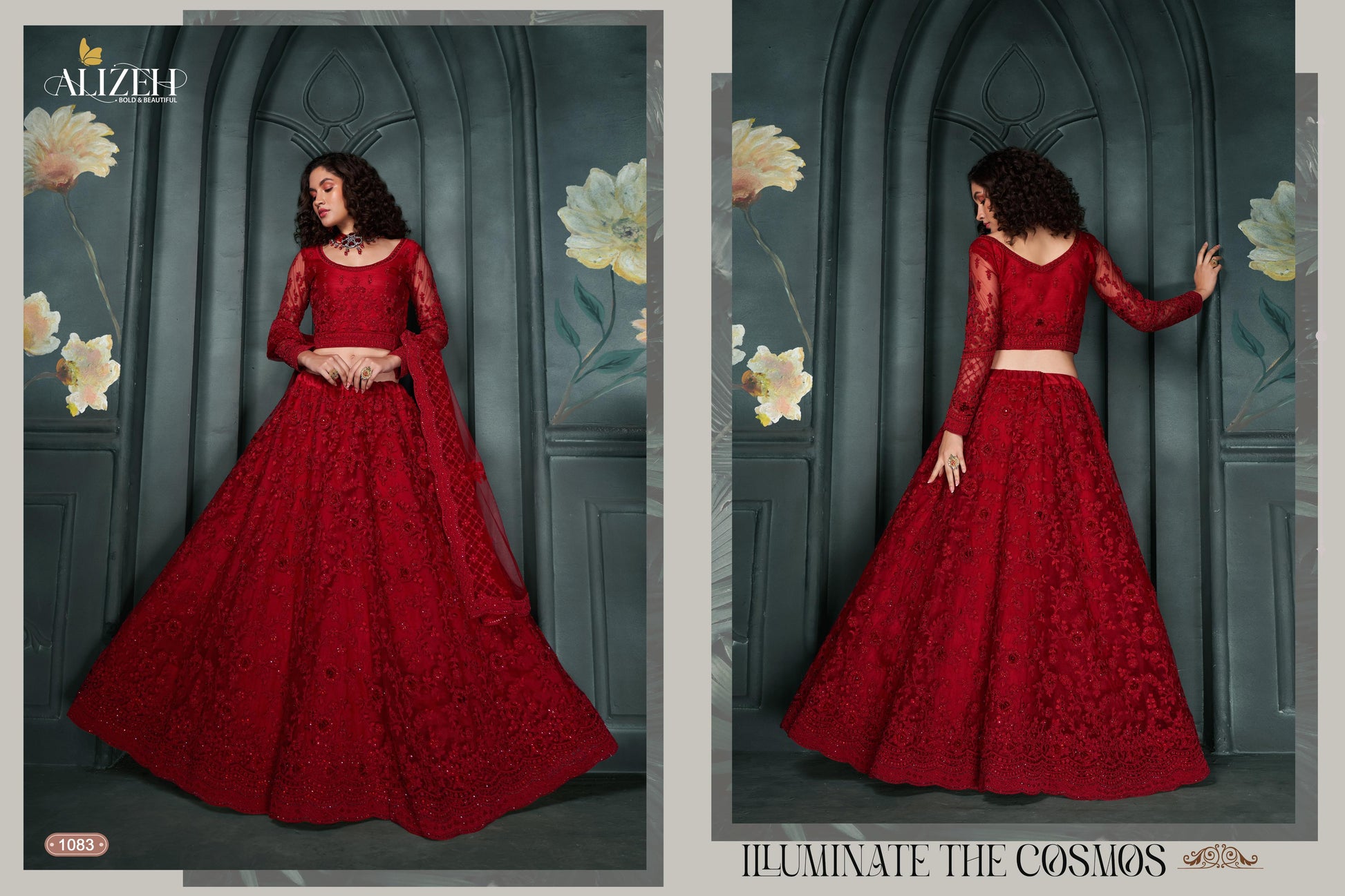 Product Image - Deep Red Wedding Lehenga - Ethereal Bridal & Festive Attire