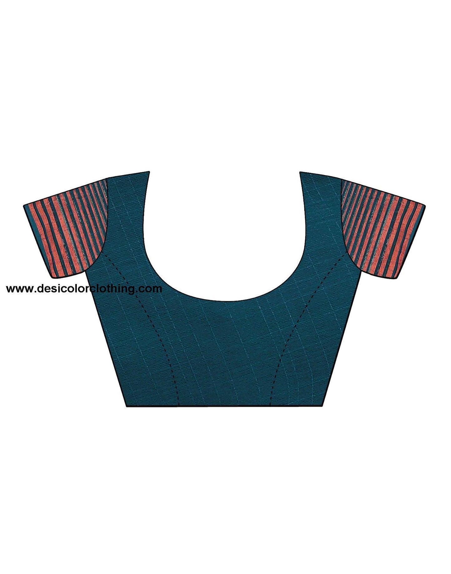 Teal Blue Chiffon Plain Saree