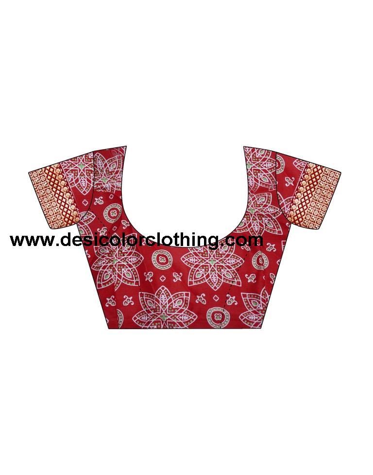 Dark Red Georgette Printed Saree