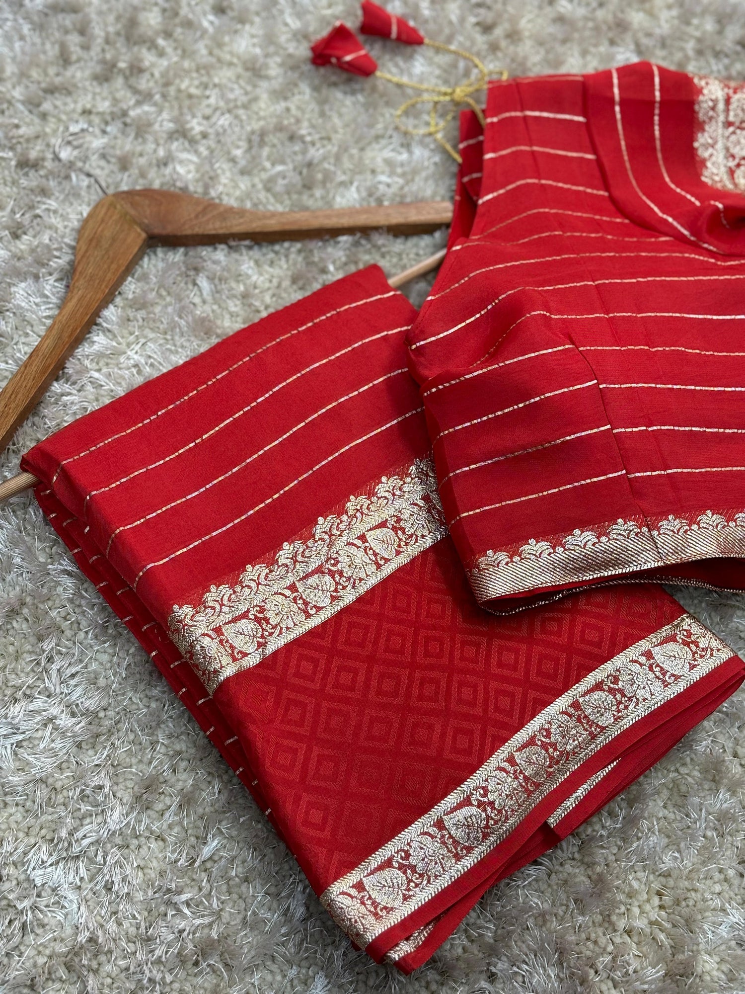 Product Image - Designer Viscose Crepe Satin Saree with Zari Weaving – Ethnic Festive Wear