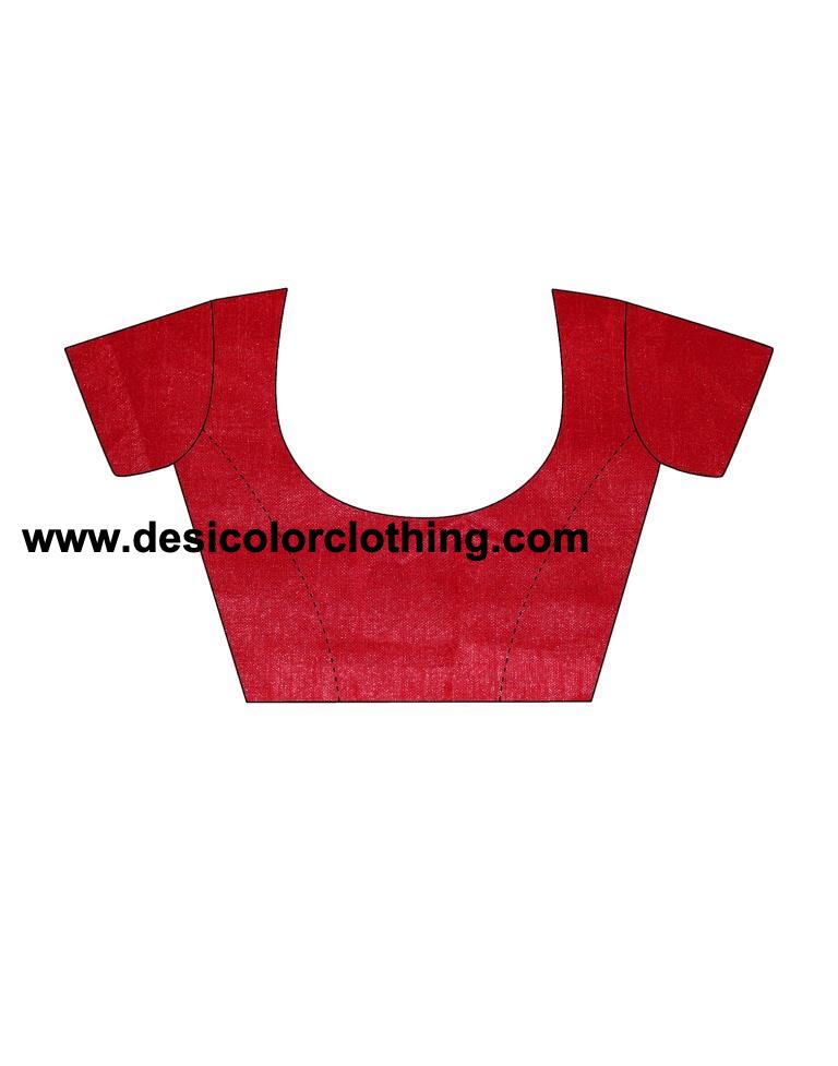 Red Georgette Plain Sarees