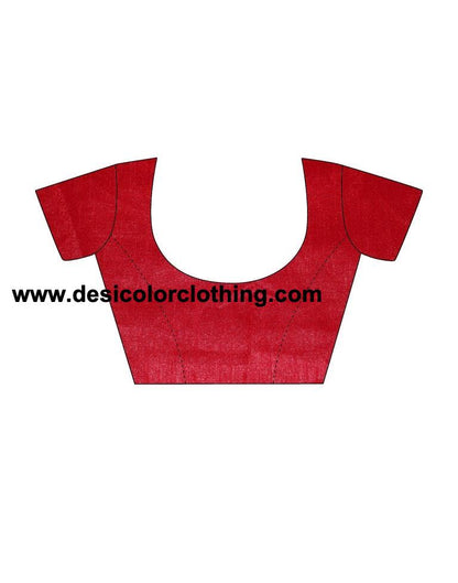 Red Georgette Plain Sarees