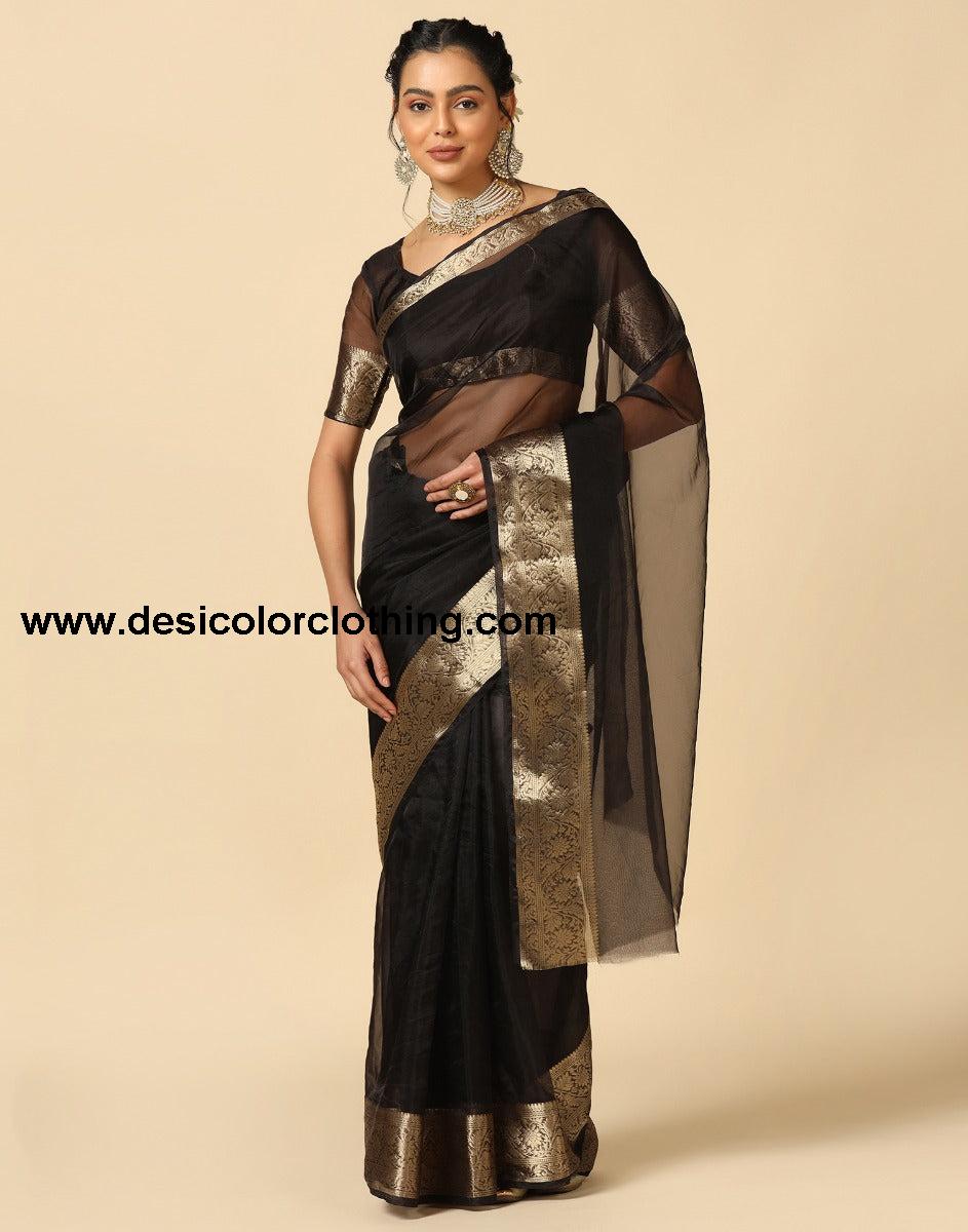 Black Organza Saree