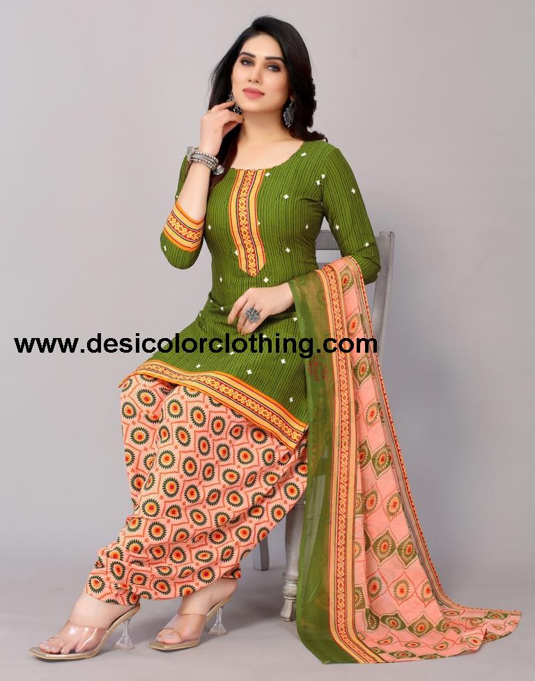 Printed Polyester Unstitched Salwar Suit Material