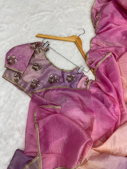Product Image - Magic Soft Designer Fendy Crush Silk Saree - Festive Ethnic Wear