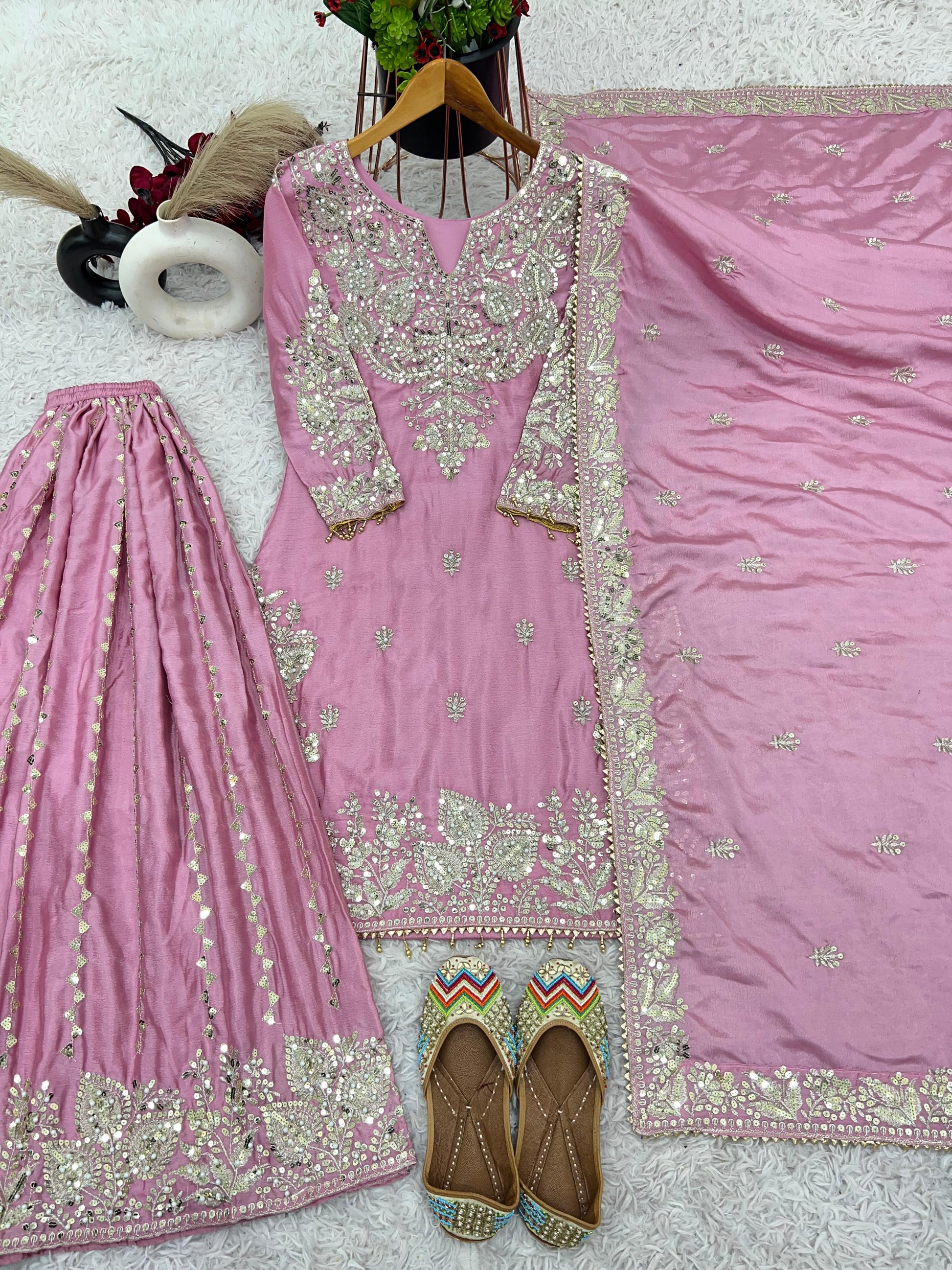 Product Image - Elegant Designer Georgette Saree with Heavy Embroidery - Festive Wear