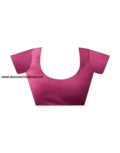 Dark Pink Chiffon Plain Saree