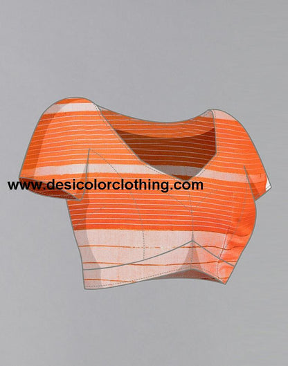Orange Cotton Saree