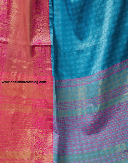 Blue Silk Weaves Saree