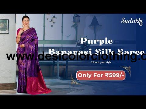 Purple Banarasi Silk Woven Saree