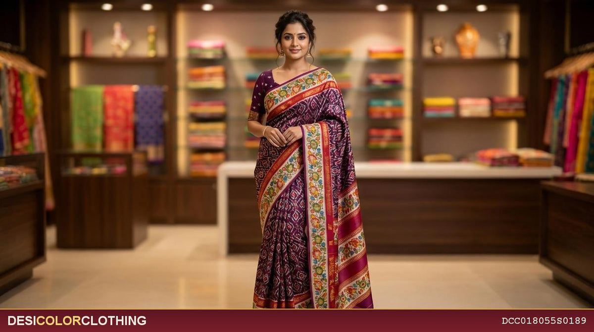 Product Image - Elegant Pochampally Silk Fancy Sarees - 1