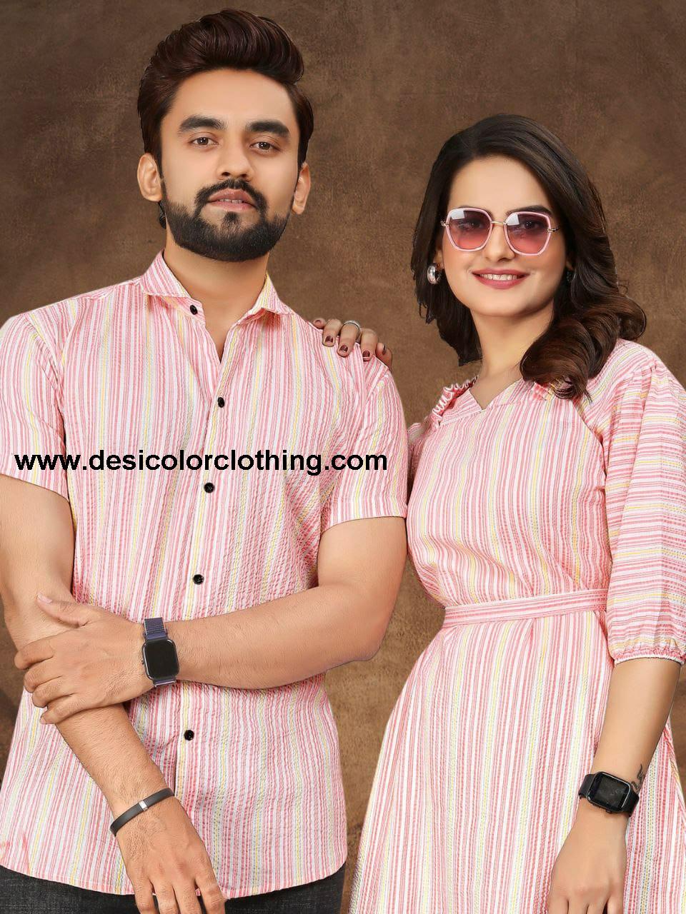 Veer-Zara-2 Pure Cotton Couple Combo (Shirt & Tunic)