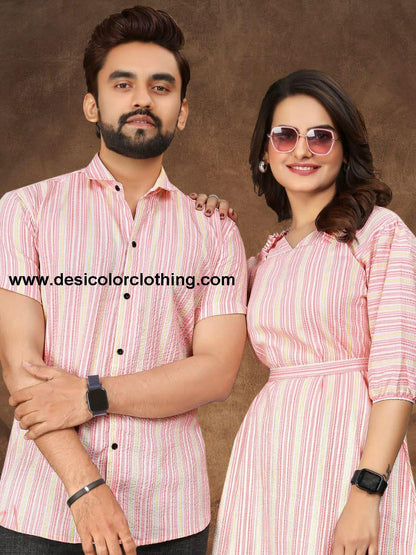 Veer-Zara-2 Pure Cotton Couple Combo (Shirt & Tunic)