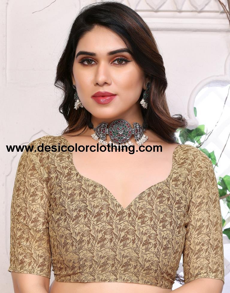 Beige Georgette Floral Printed Saree