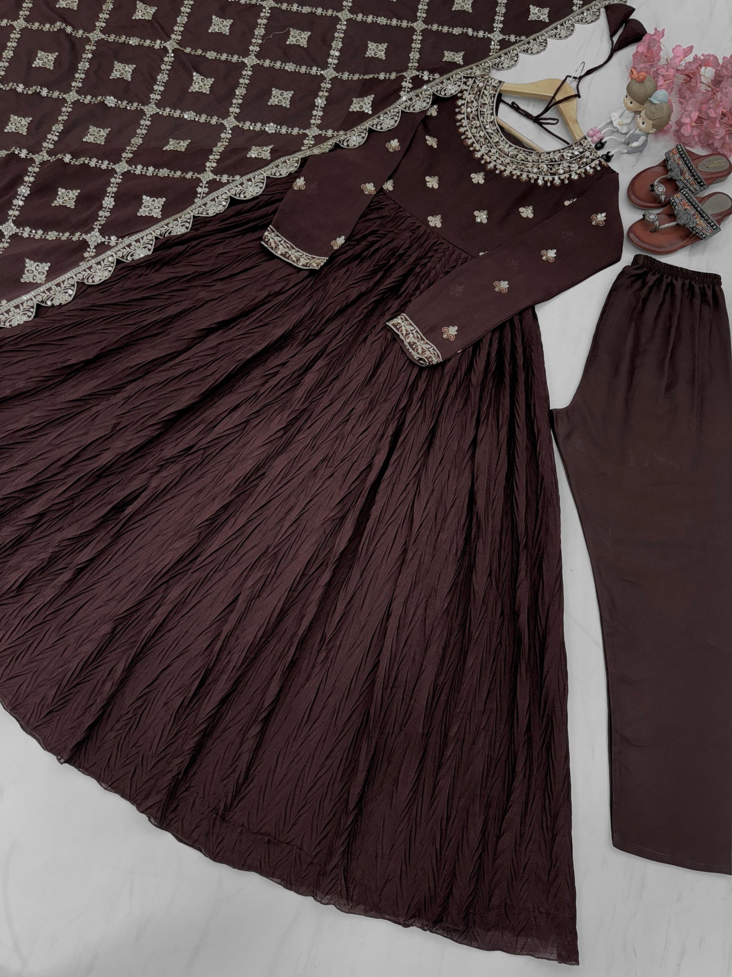 Product Image - Elegant Gown with Dupatta Collection 2024 - Ethnic and Festive Wear