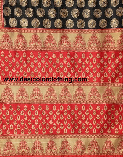 Black Banarasi Silk Saree