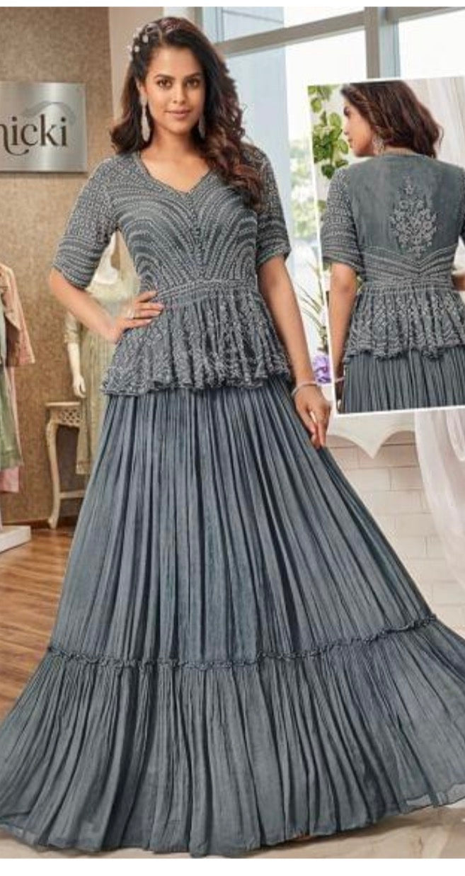 Product Image - Shop designer fully stitched lehengas in Canada at DesiColorCloth - 2