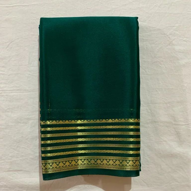 Product Image - Exquisite Semi-Mysore Silk Saree with Gold Border