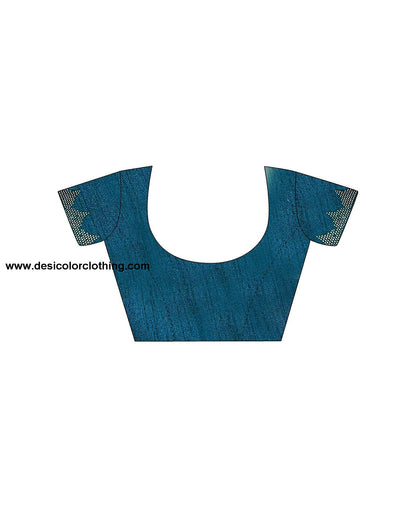 Dark Sea Blue Plain Georgette Saree