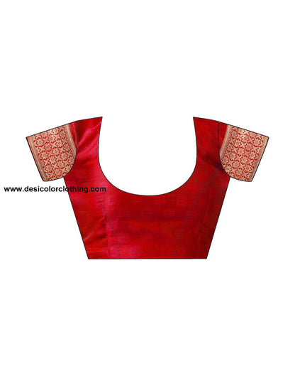 Red Jacquard Silk Saree