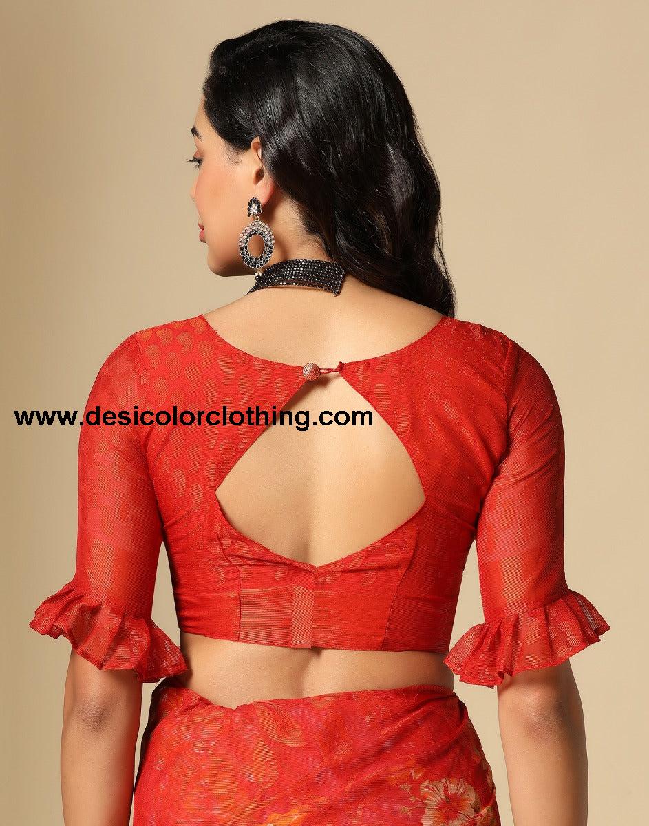 Red Brasso Saree