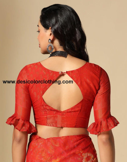 Red Brasso Saree