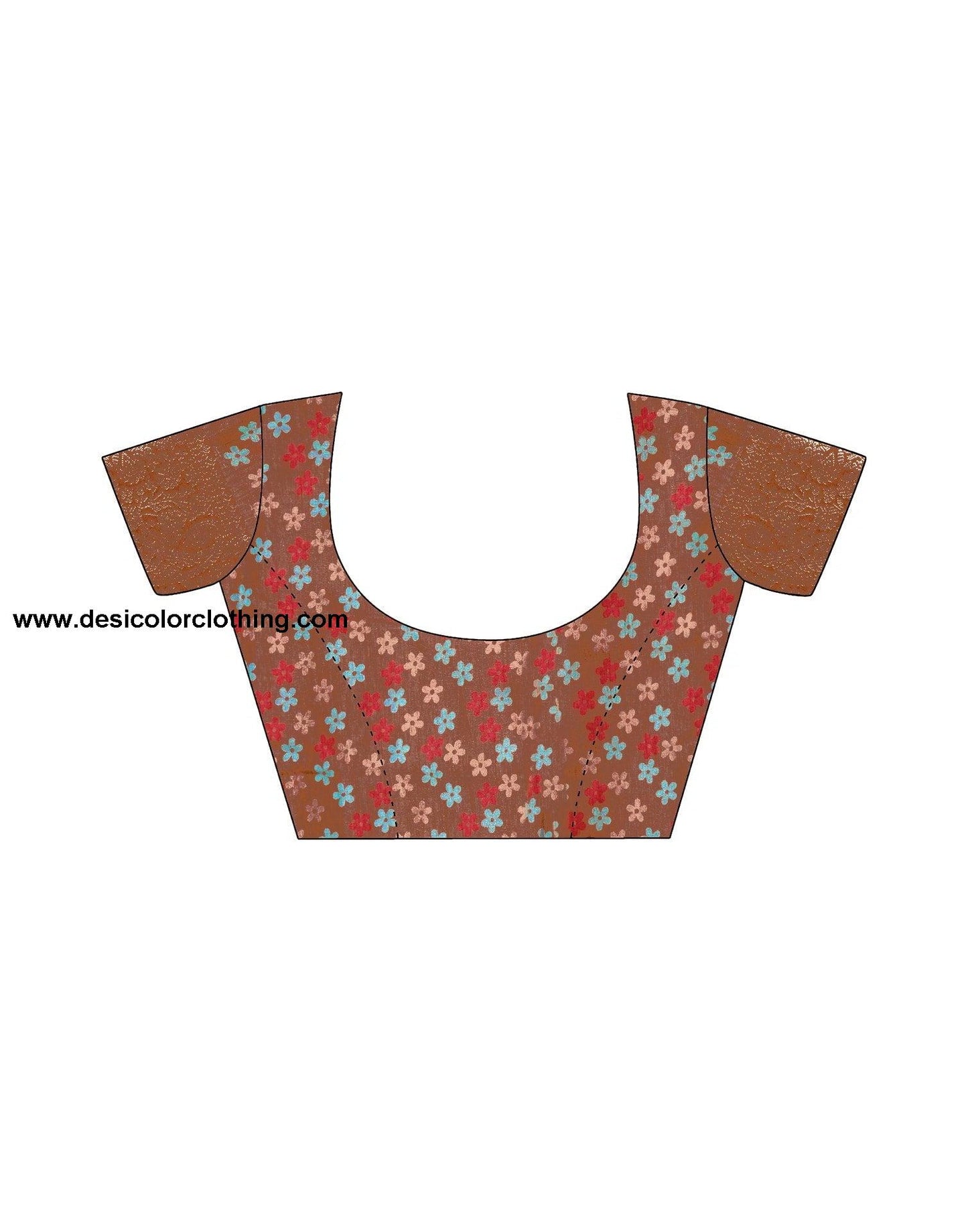 Brown Silk Printed Saree
