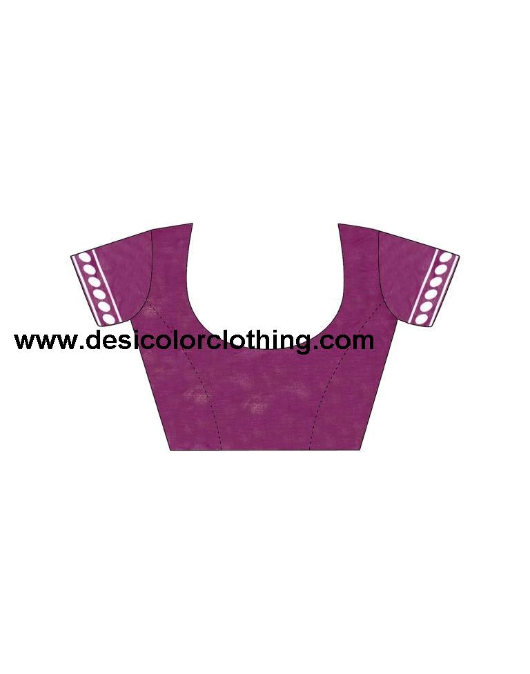 Purple Printed Cotton Saree