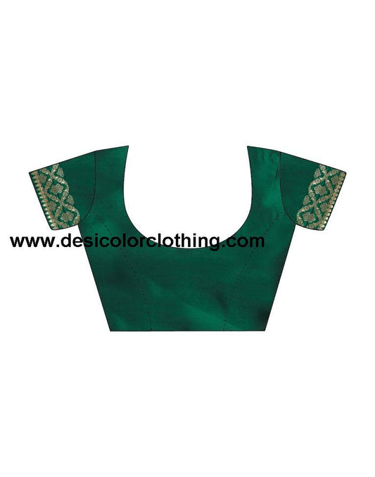 Dark Green Silk Woven Saree