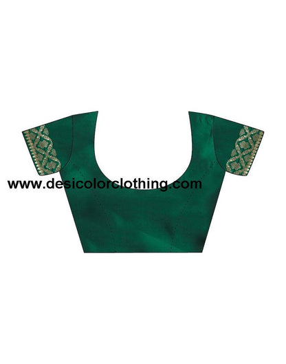 Dark Green Silk Woven Saree