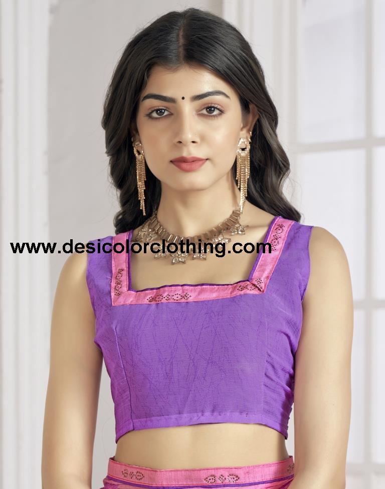 Pink Chiffon Printed Saree