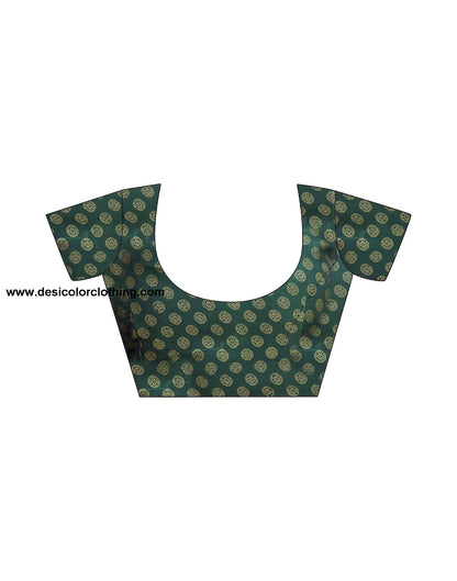 Dark Green Georgette Printed Saree