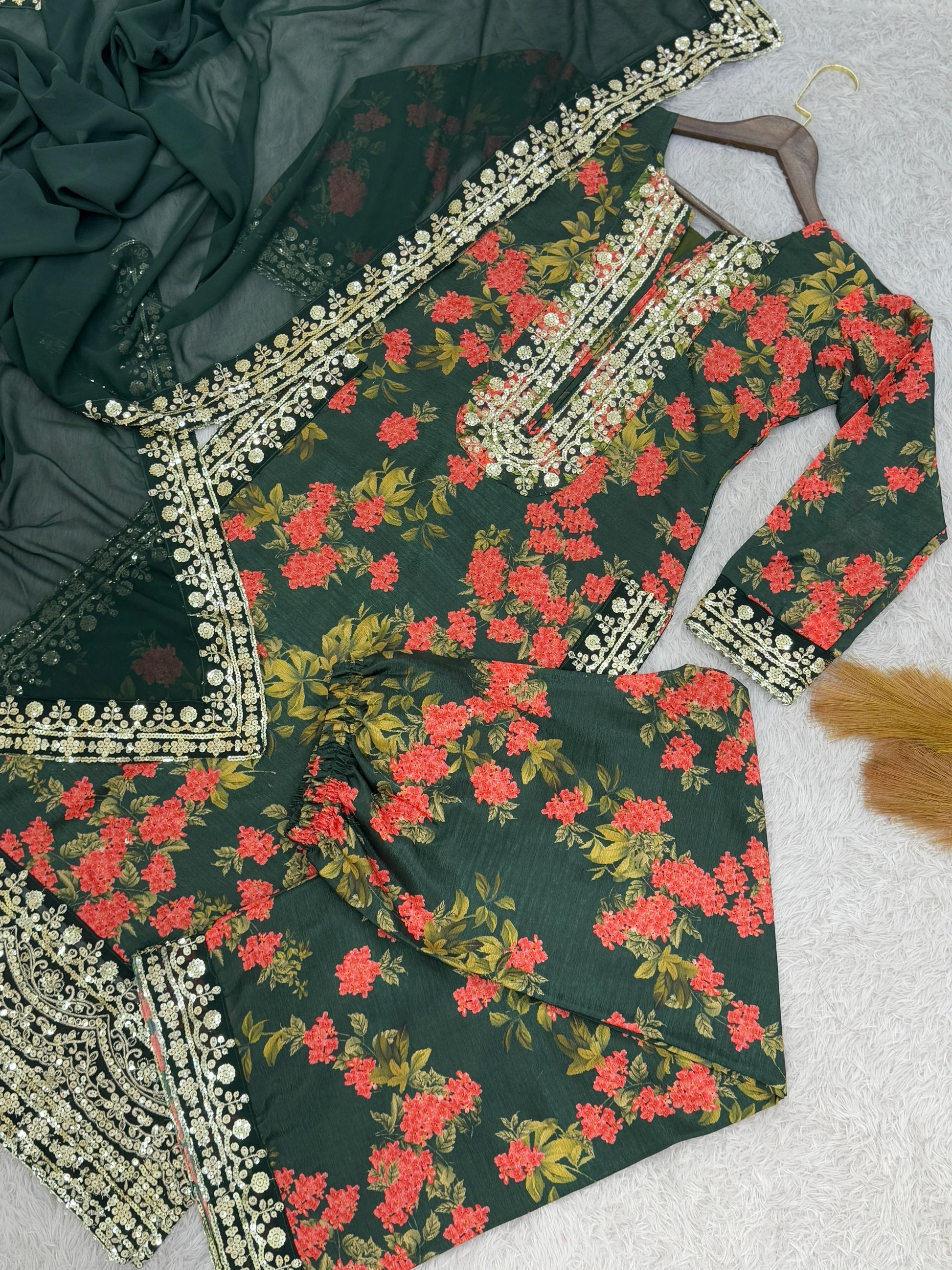 Product Image - Exquisite 3-Piece Eid Collection Kurti-Plazzo with Dupatta
