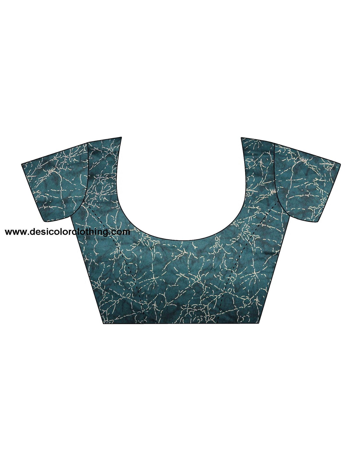 Teal Georgette Printed Saree