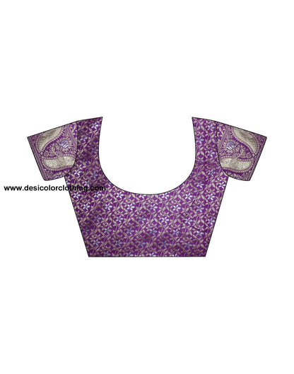 Purple Silk Plain Saree