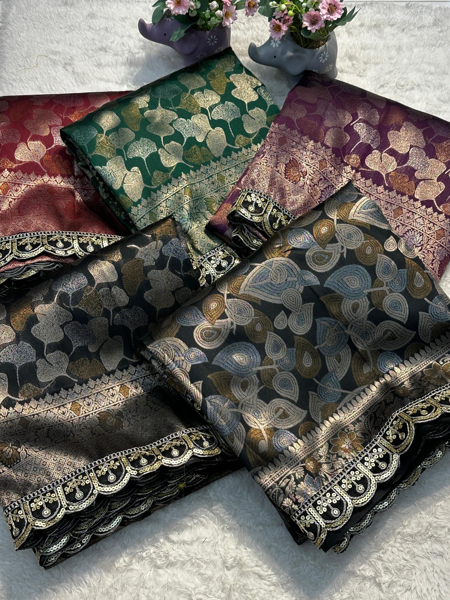 Product Image - Elegant Pure Soft Silk Saree with Embroidery